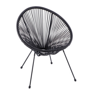 Scaun fier textil negru 68 x 61,5 x 81,5 cm