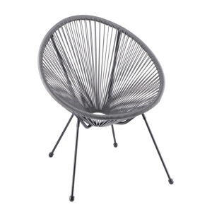 Scaun fier negru textil gri 68 x 61,5 x 81,5 cm