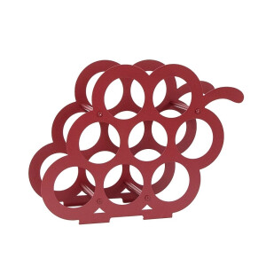 Suport 8 sticle vin fier rosu  51,5 x 18 x 38 cm