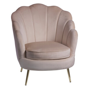 Fotoliu velur crem 75 x 71 x 84 cm