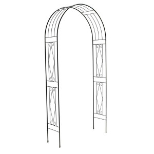 Pergola gradina, flori fier negru 120 x 36 x 240 cm