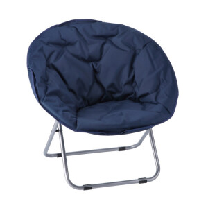 Fotoliu terasa, gradina pliabil fier gri textil albastru  77 x 75 x 74,5 cm