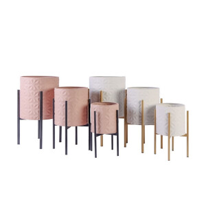 Set 6 ghivece flori metal  20,5 x 37,5, 26 x 48,5, 31 x 58,5 cm