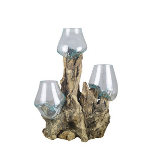 Vaze flori pe radacina copac  30 x 20 x 35 cm