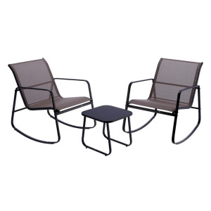 Set mobilier gradina masuta, 2 fotolii balansoar 43,5 x 43,5 x 41, 61 x 75 x 79 cm