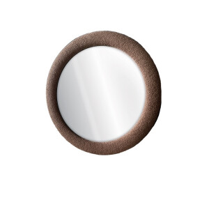 Oglinda perete rama textil buclat maro 100 cm