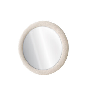 Oglinda perete rama textil buclat bej 100 cm