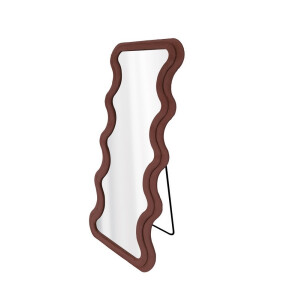 Oglinda podea rama catifea maro tortora 66 x 160 cm