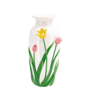 Vaza flori ceramica multicolora Lalele 17 x 34 cm