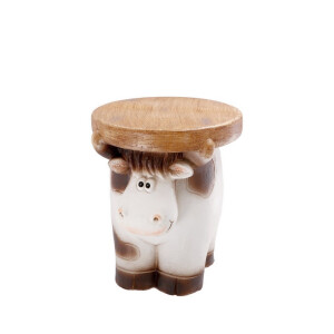 Masuta, suport ghiveci flori magnezie multicolora Vacuta 30,5 x 33 cm