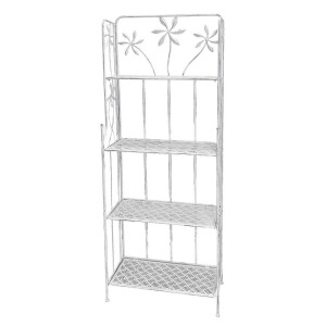 Raft pardoseala 4 polite fier alb 60 x 27 x 160 cm