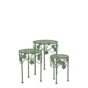 Set 3 suporturi ghivece flori fier verde 20 x 28 cm, 25 x 33 cm, 30 x 38 cm