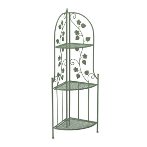 Raft pardoseala de colt fier verde 35 x 49 x 125 cm