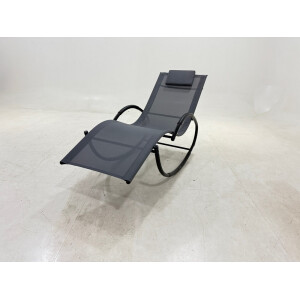 Sezlong, balansoar gradina fier textilena gri 155 x 65 x 85 cm