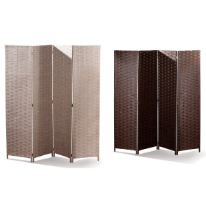 Set 2 paravane decorative bambus lemn maro 180 x 180 cm