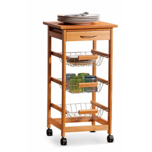 Carucior servire mdf maro 37 x 37 x 76 cm