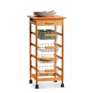 Carucior servire mdf maro 37 x 37 x 82 cm