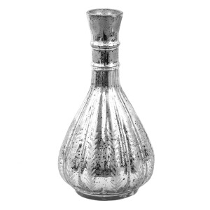 Vaza sticla argintie 13x25 cm