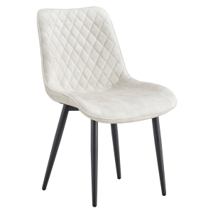 Scaun dining catifea crem metal negru Zaina 50x63.5x84 cm