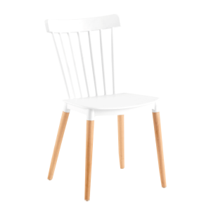 Scaun plastic alb lemn fag  Zosima 54x44x83 cm