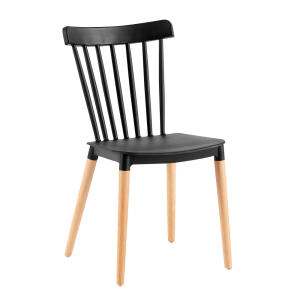 Scaun plastic negru lemn fag Zosima 54x44x83 cm