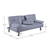 Canapea extensibila gri Goldia 167x86x76 cm
