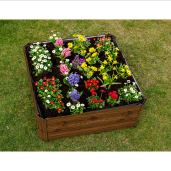 Jardiniera flori, maro, otel, Nonky 80x80x30 cm 