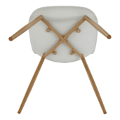 Scaun plastic alb metal natur Sintia 46x84,5x53 cm