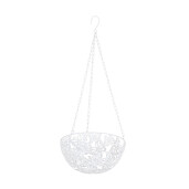Suport ghiveci flori metal alb 25x25x57