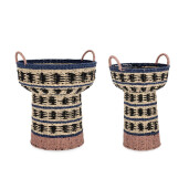 Set 2 cosuri decorative hartie multicolora Kya Ø28x38h; ø36x39h