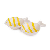 Bol portelan alb galben Pesti 21,2x14,6x3,8h