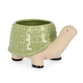 Set 8 ghivece flori Broasca Testoasa portelan verde bej 25,2x17x13,9h