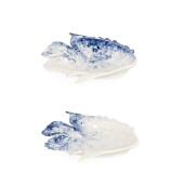 Set 8 platouri portelan alb albastru Fish 15.1x14.3x2.1 cm