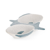 Bol decorativ portelan alb albastru Pesti 24x19x4h