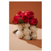 Buchet Trandafiri artificiali roz verzi Ø22x28h