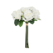 Buchet Trandafiri artificiali albi verzi Ø22x28h