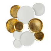 Decoratiune din metal auriu alb pentru perete Goldes 78 cm x 30.5 cm x 84 h