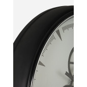 Ceas perete metal negru alb gri Engrenage 50 cm x 8.5 cm