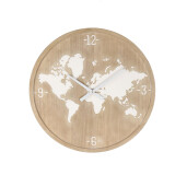 Ceas perete mdf natur alb Harta Lumi 60x4.5 cm
