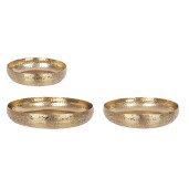 Set 3 tavi decorative aluminiu auriu Varanasi 30.5x7 cm, 38x8 cm, 46x9 cm