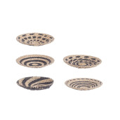 Set 5 tavi decorative iarba mare natur negru Islas Ø30 cm
