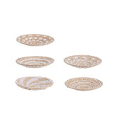 Set 5 tavi decorative iarba mare natur alba Islas Ø30 cm