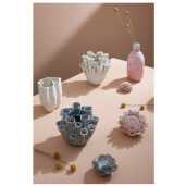 Suport lumanare ceramica albastra maro Iku 11x10x6,5h