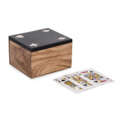Set carti joc in cutie lemn polirasina Fortune 11,8x10,4x7,5h