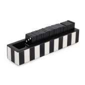 Joc Domino decorativ polirasina neagra alba 20,5x4,5x5,5h