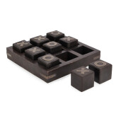 Joc X-0 lemn mango negru metal cupru Fortune 17,2x17,2x4,5h