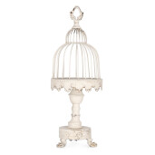 Colivie decorativa otel alb antichizat Minerva 21.5x58 cm