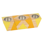 Set 4 candele lemn Block 22x6 cm