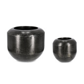Set 2 vaze flori aluminiu negru Nadu Ø40x37h; ø66x54h