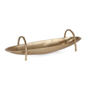 Tava decorativa aluminiu auriu Sagar 47,5x12x12h